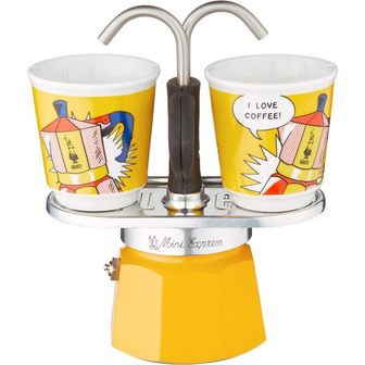  영국 비알레띠 모카포트 Bialetti Mini Express Lichtenstein Moka Set includes Coffee Maker 2