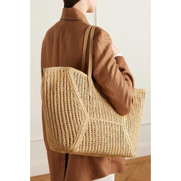 브루넬로쿠치넬리 가죽 트리밍 위빙 토트백 46376663163006692