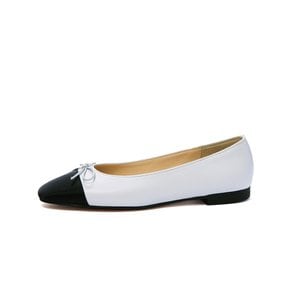 Two-tone Combi Flat Shoes_White