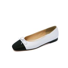 Two-tone Combi Flat Shoes_White