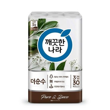  깨끗한나라 더순수 도톰한 화장지 3겹 25m 30롤 x1팩