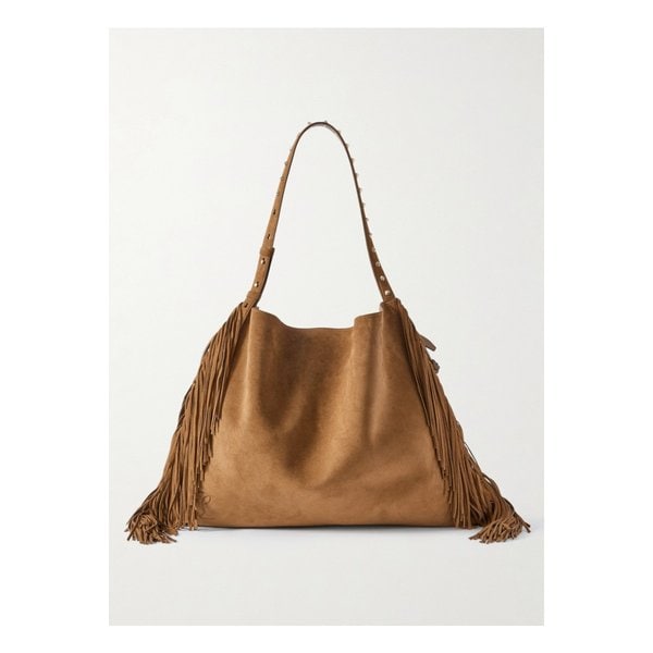 배기 프린지 스터드 스웨이드 숄더 백 초콜릿 46376663162884527