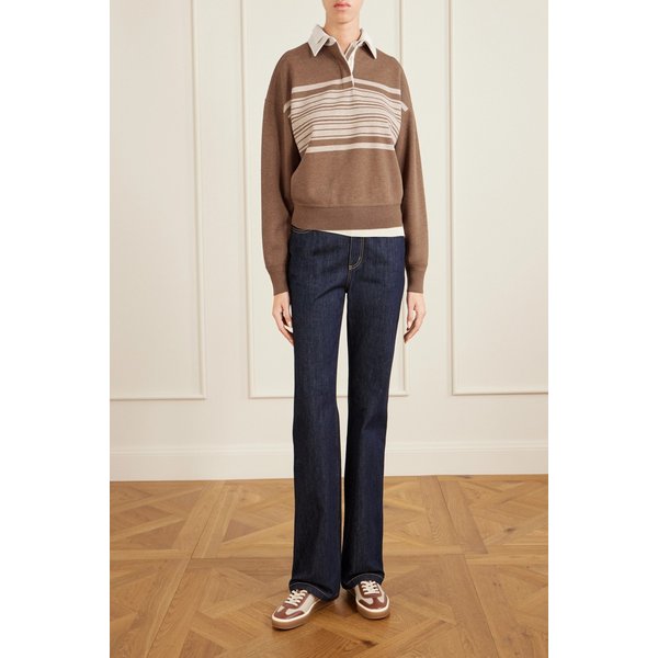 스트라이프 울 캐시미어 블렌드 폴로 셔츠 46376663162922668