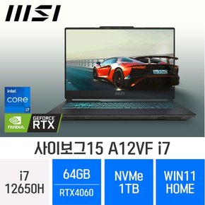 사이보그15 A12VF i7 - 램 64GB / NVMe 1TB / 윈11 홈 FPP