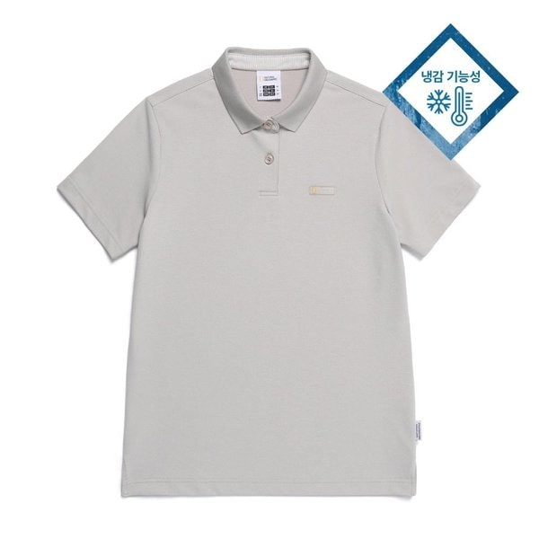 [여주점] N252WPL020 여성 카리디 베이직핏 피케 반팔 티셔츠 MOURNING BEIGE