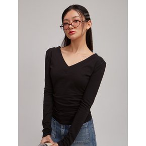 V-neck Basic T_ Black