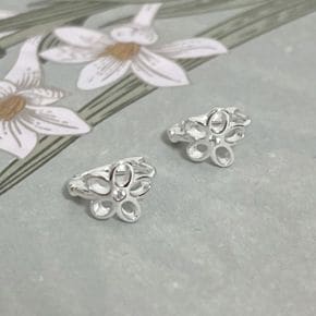 PUNCHING FLOWER SILVER 925 Ring earring 펀칭플라워큐빅 러블리 원터치 실버 .._P417047654