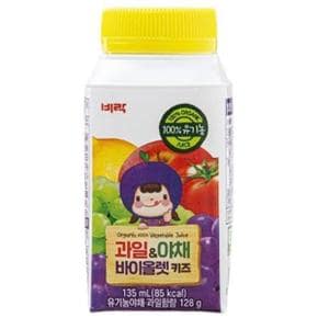 비락 유기농 과일 & 야채 바이올렛 키즈 주스 135ml x 24개