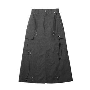 DIVIDE CARGO LONG SKIRT - BLACK