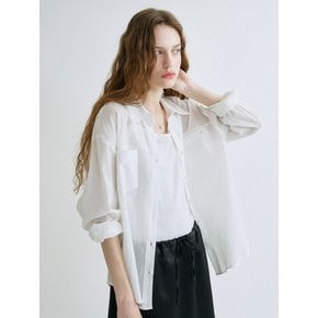 S See Through Pocket Shirt_White