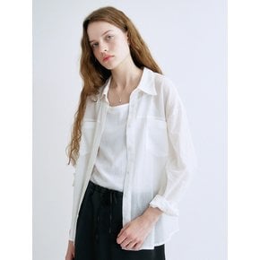 S See Through Pocket Shirt_White