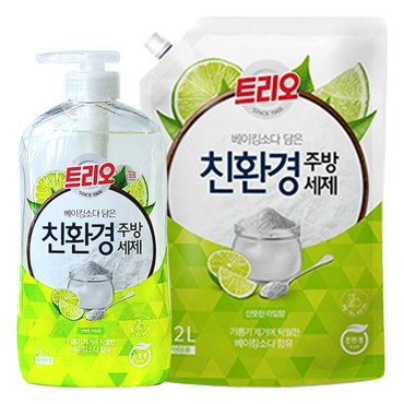  트리오 베이킹소다 담은 친환경주방세제(용기680ml + 리필1.2L)