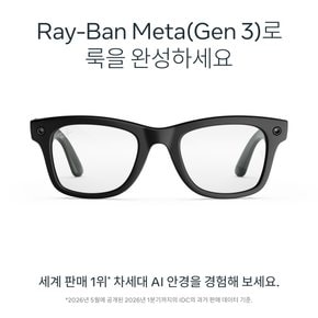 레이밴 메타 AI안경 웨이페어러 3세대 (매트 블랙/투명 렌즈)_상품평 이벤트