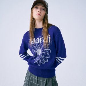 Mardi Mercredi Actif [마르디메크르디악티프]MARDI FLOWER KNIT PULLOVER_PURPLE IVORY/ AFK23KPO001PPIV