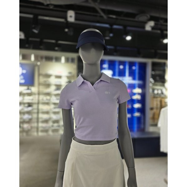 [파주점] 여성 코튼스판 세미크롭 카라티셔츠 (FS2TSH2253F-LVD)