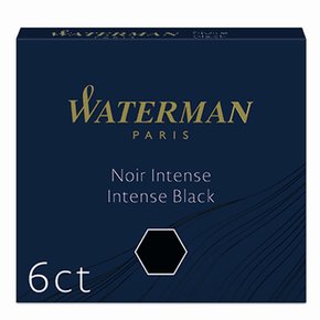워터맨 만년필 전용 잉크 미니 카트리지 (6개입) (인텐스 블랙)
