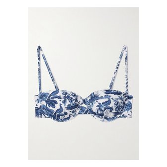 STAUD 스타우드 조 프린트  언더와이어 발코넷 비키니 탑 화이트 46376663162863378