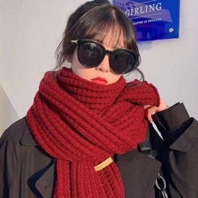 겨울 니트 울 컬러 부드러운 롱 머플러 목도리 커플