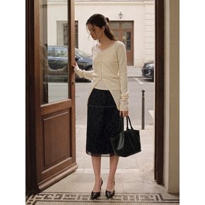 [정혜임 pick] BOUQUET JACQUARD SKIRT (BLACK)