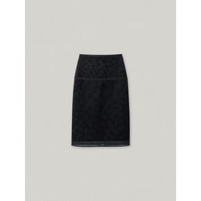 [정혜임 pick] BOUQUET JACQUARD SKIRT (BLACK)