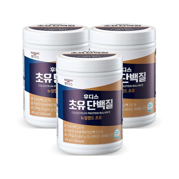 [16%쿠폰] 후디스 초유단백질 280g 3개