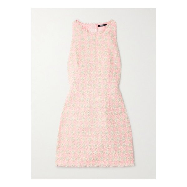 프레이 체크 트위드 미니 드레스 파스텔 핑크 1647597349885707