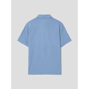 [SMART 4有] 코튼 솔리드 릴렉스핏 반소매 칼라 넥 티셔츠  스카이 블루 (RY4342CL1Q)