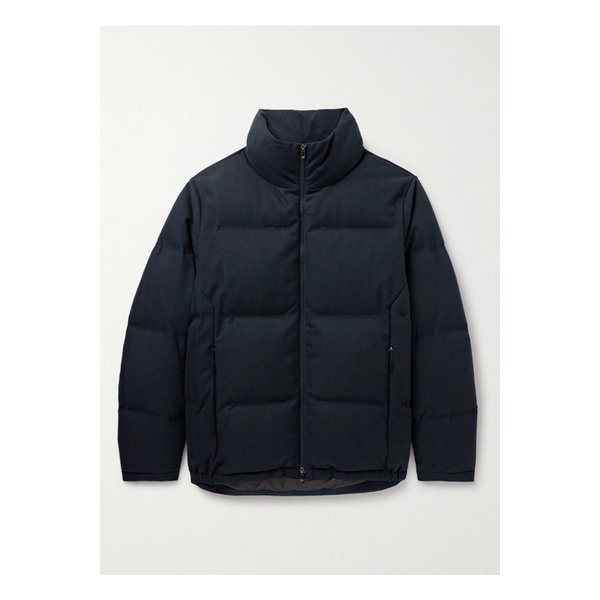 시즈 트리베카 퀼팅 헤링본 코튼 캐시미어 혼방 다운 재킷 블루 46376663162899621