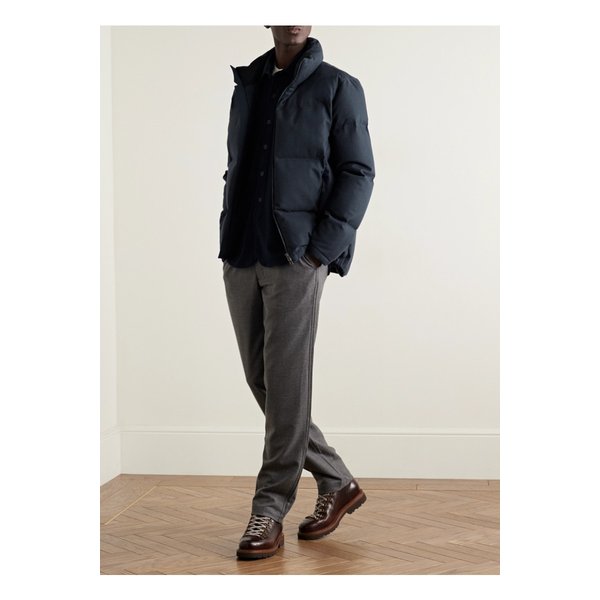 시즈 트리베카 퀼팅 헤링본 코튼 캐시미어 혼방 다운 재킷 블루 46376663162899621