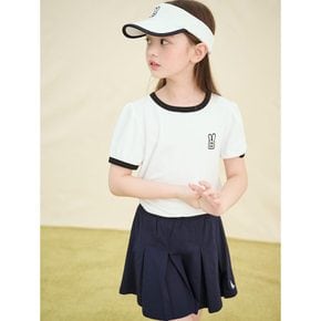 여아 폴리 골지 링거 반팔 티셔츠  아이보리 (BI5442G040)