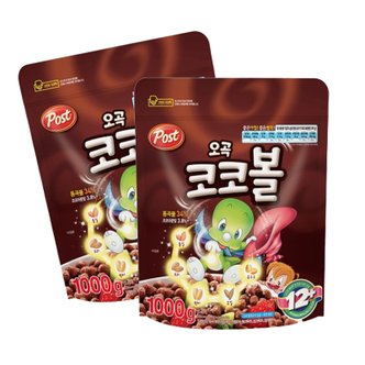  동서 포스트 오곡 코코볼 시리얼 1kg x2개