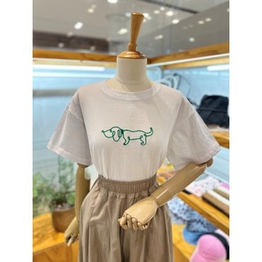 레코브 강아지 자수 반팔티셔츠(LC41E6ST011A)