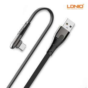 엘디니오 90도 ㄱ자 USB C타입 고속 충전 케이블 2M 2.4A 블랙