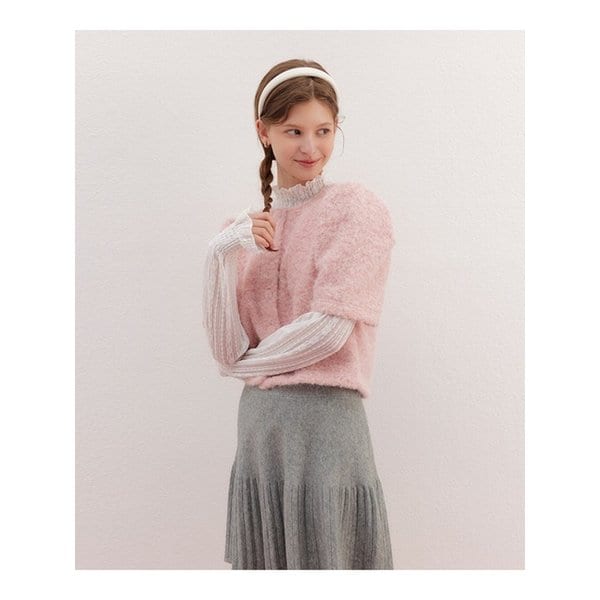 레이스 시스루 하이넥 티셔츠 (TMIAB2805)