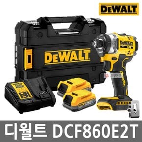 DCF860E2T 충전 플래그쉽 임팩트드라이버 20V MAX 파워스택 1.7Ah 배터리 2개 세트 BL 브