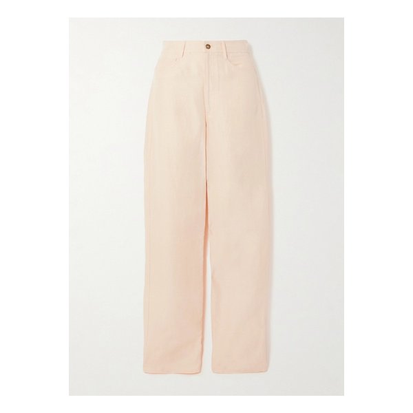 루루 드 시종 페란 우븐 스트레이트 팬츠 핑크 1647597325018689