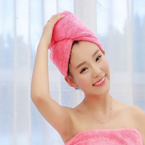 고정단추가 있는 흡수력 좋은 극세사 원단 퀵 드라이 머리수건 4