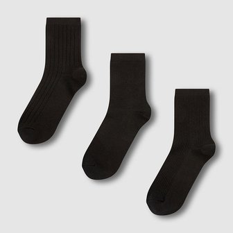 JAJU 여 에센셜 코튼 중목 양말 3족 J146903301099