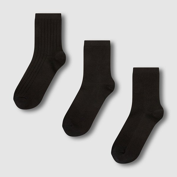 여 에센셜 코튼 중목 양말 3족 J146903301099
