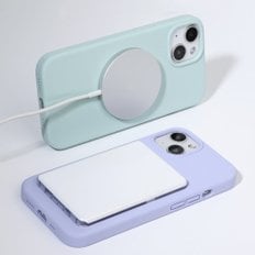 디자인스킨 ( 아이폰13프로맥스,아이폰13미니,아이폰13,아이폰13프로 ) 디자인스킨 맥세이프 실리콘타입-민트그린 [ITM20376]