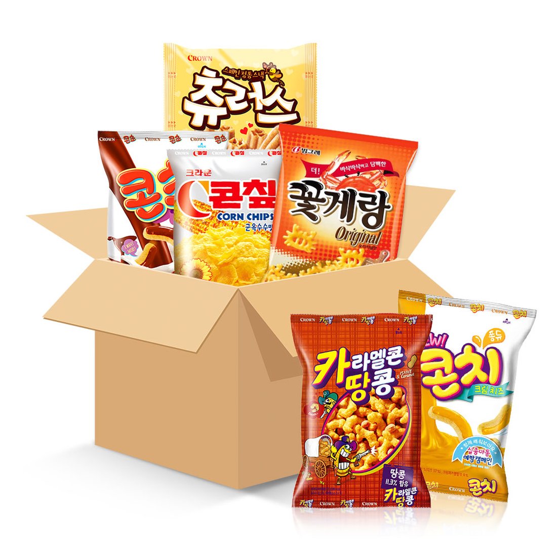크라운 과자세트 베스트팩 / 과자선물 간식세트 / 꽃게랑 츄러스 카라멜콘땅콩 콘칩초당 콘초 콘치, 믿고 사는 즐거움 SSG.COM