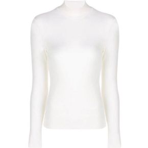 5336649 Theory Womens Thin Ribbed Turtle Mock Neck Top Ivory