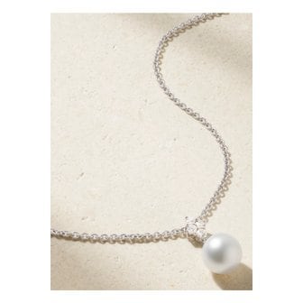 MIKIMOTO 미키모토 18k 골드 다이아몬드 진주 네크리스 화이트 1647597327499545