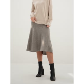 Herringbone Flared Skirt_Grey