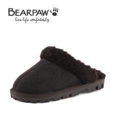 베어파우(BEARPAW) 여성 MARY 소가죽 양모 겨울 슬리퍼 초코 (K814004ND)