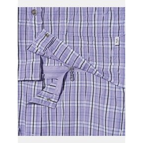 Detachable Crease Check Shirt S167 Purple Black