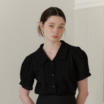 YUPPE LACE PUFF SHIRT_BLACK