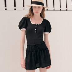 FRILL COVER UP SWIM SKIRT BLACK