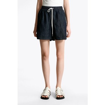 타미진스 여성 린넨 데님 밴딩 쇼츠 T32F1NEQ01TWL1 TOMMY JEANS