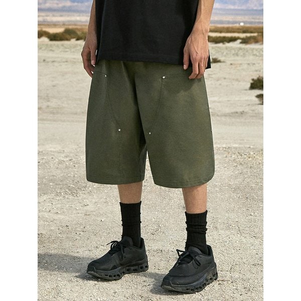 와이드 카펜터 코튼 버뮤다 하프팬츠 MSP303 / 3color W